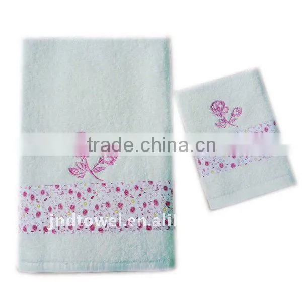 promotion cotton TC print fabric hand towel set