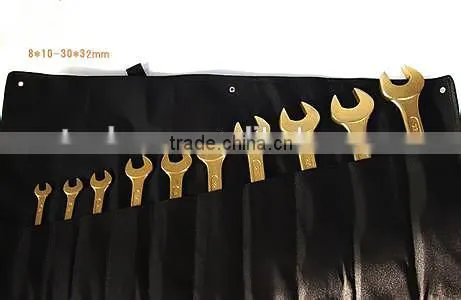 Nonsparking double open end wrenches 9 sets