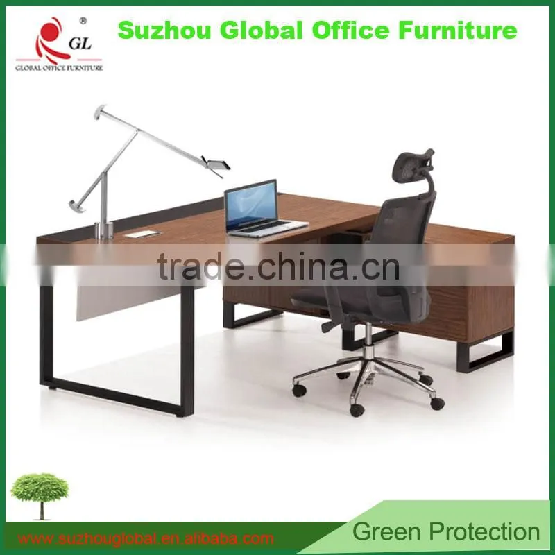 Direct sale colorful furniture high end l shaped desk with hutch