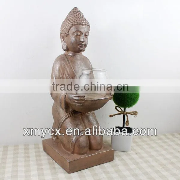 Home decoration resin buddha candle holder for sale