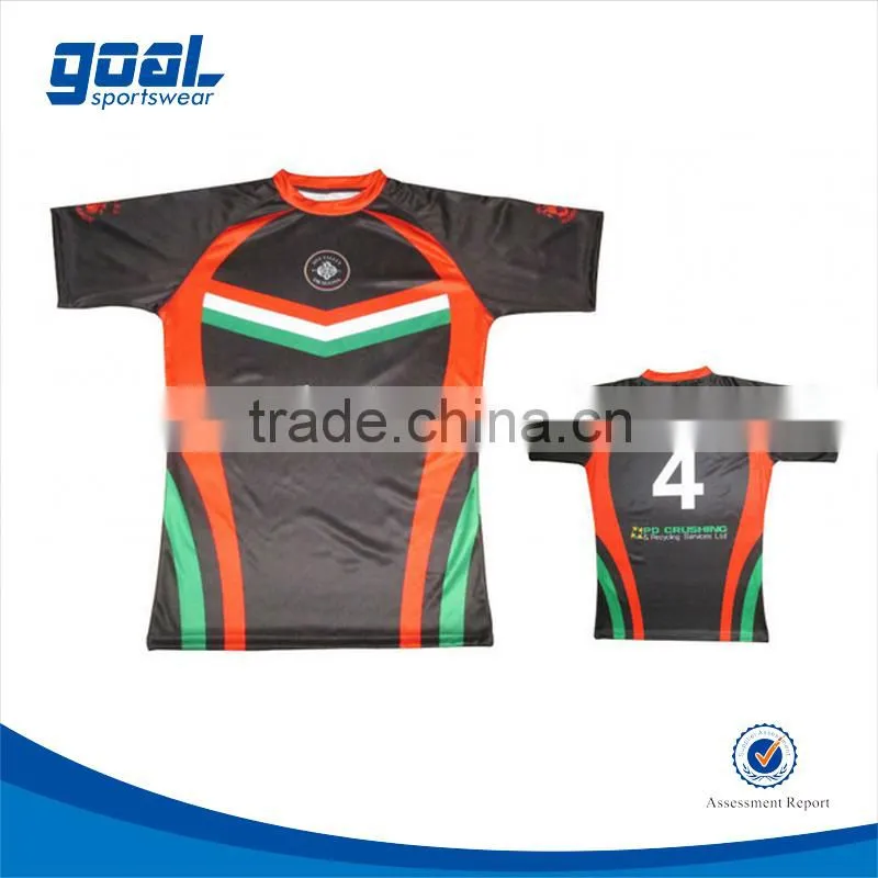 Custom blank digital printing rugby jersey for sale