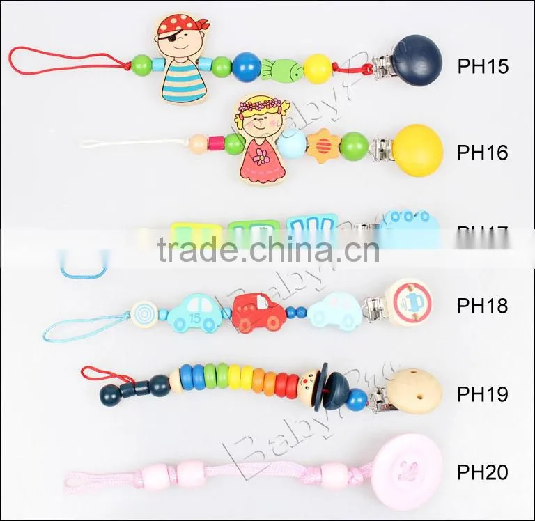2015 New DIY Baby Products High Quality Cute Wooden Clip For Pacifier Holder