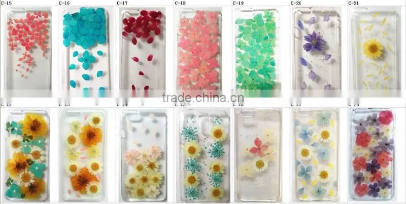 2016 Unique design real flower phone cover tpu soft phone case for iphone 6