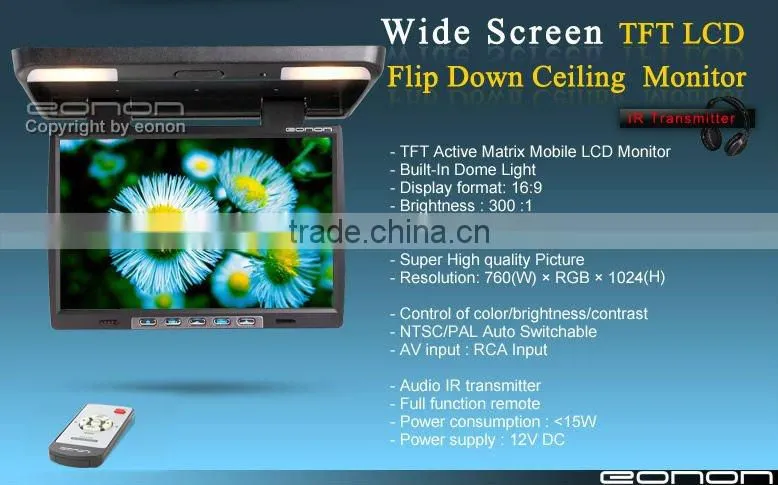 EONON E0323 15.4" Car Flip Down Monitor