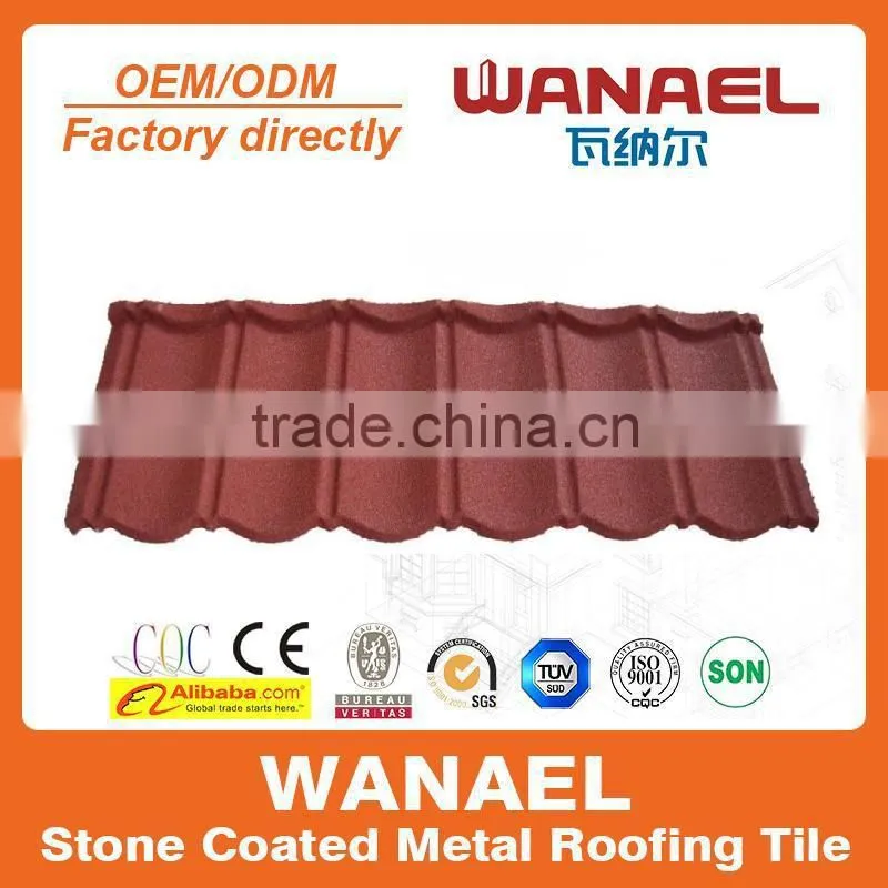Factory direct sale colorful stone chip coated steel roof tile factory / asphalt shingles