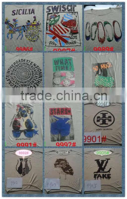Printing sweet starts and hot drilling technology of women sweater 9963#