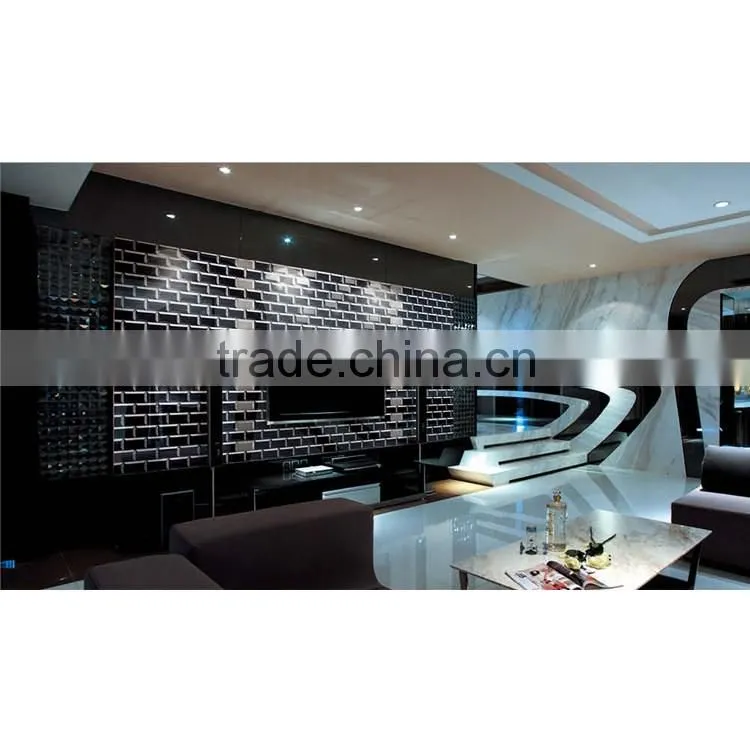 Good quality 75x150mm bevel edge black ceramic tiles, kitchen wall tile,living room indoor tile made in China