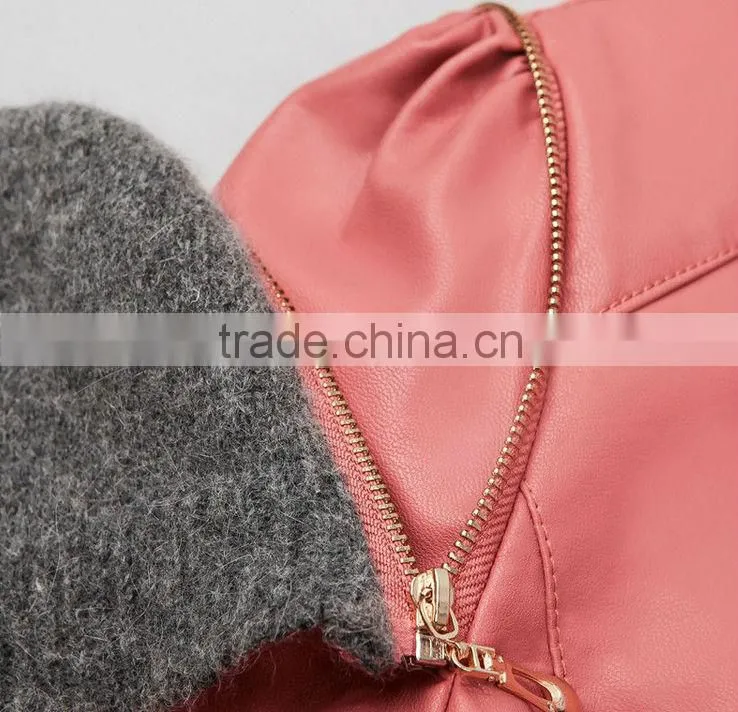 bright color womans PU jacket