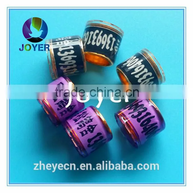 2015 band pigeon ring aluminum with plastic 8mm new