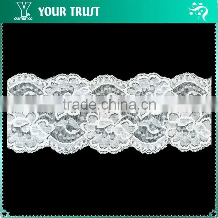 Width 14.0 Centimeter White Stretch Tape Trim Spandex Jacquard Elastic Lace