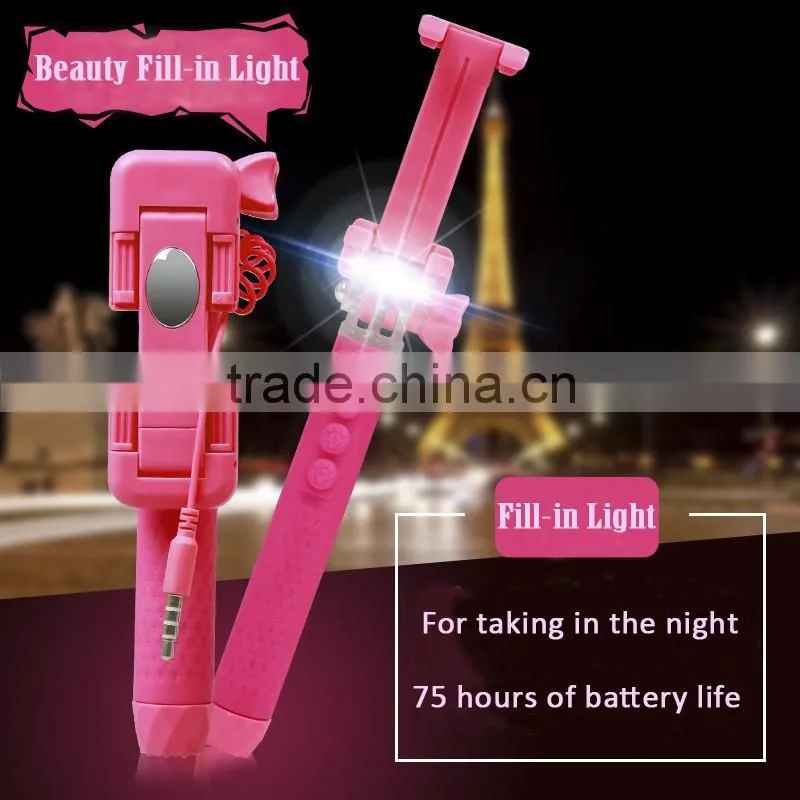 Selfie Monopod LED Flash Smartphone Selfie Stick Supreme Mini Night Version LED Filling Light For Android Phone for iPhone