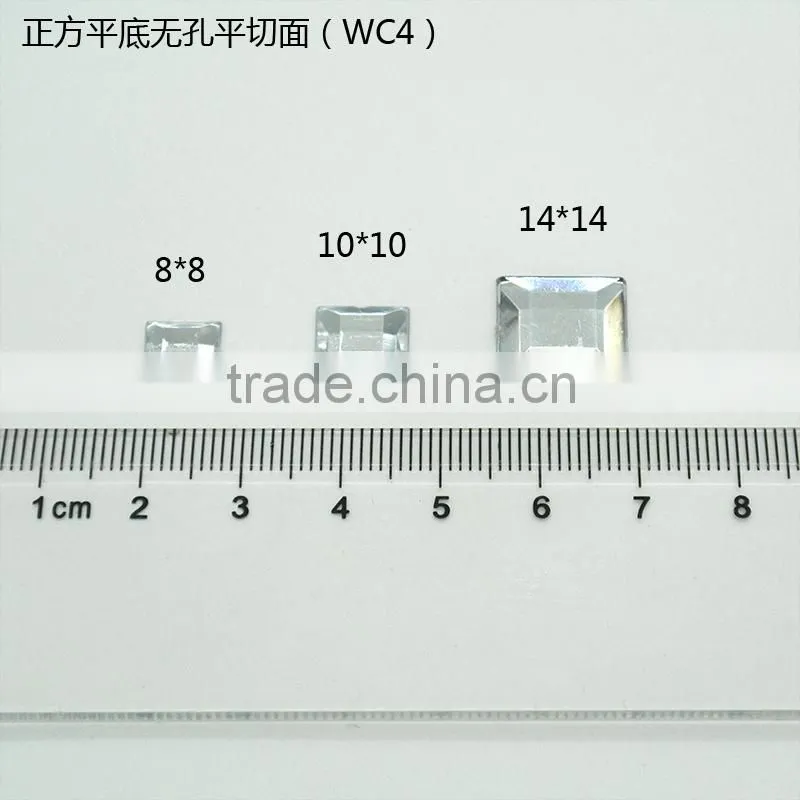 WC4 square xilion flat back acrylic jewels rhinestones DIY fashion decoration, craft jewelry fitting garment bags