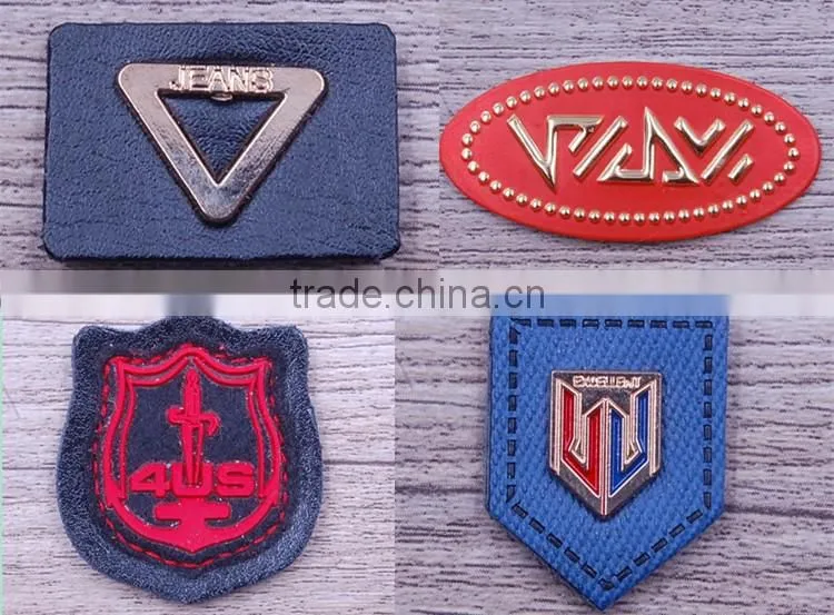 Leather patch manufacturer wholesale metal leather patch label patch