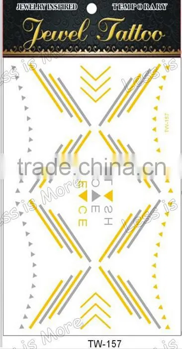gold peach love geometric pattern temorary tatoo sticker