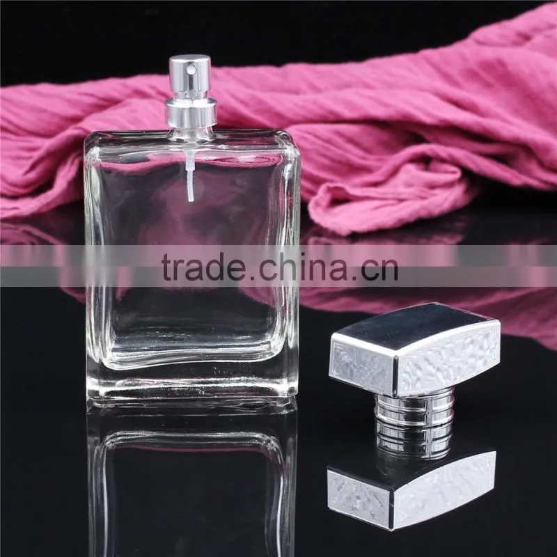 square 100ml empty glass bottle for perfume
