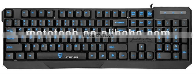 USB 7 colors colorful LED Illuminated Ergonomic Backlight Gaming Wired Keyboard for Laptop PC