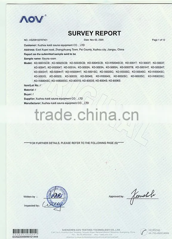 Solid wood far infrared sauna room