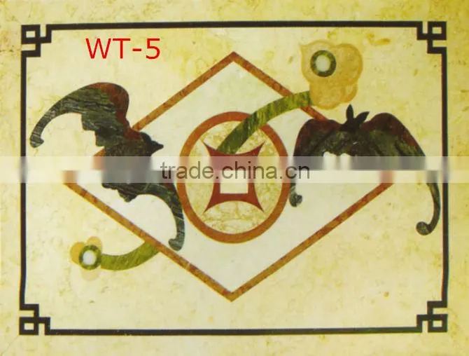 WT-05 rectangle water jet marble floor medallion