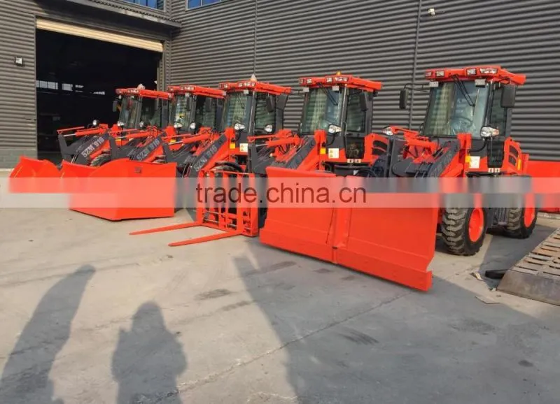 Brand 1.6 tons Mini wheel loader with sand spreader