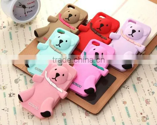embossed 3d cute silicone animal phone case