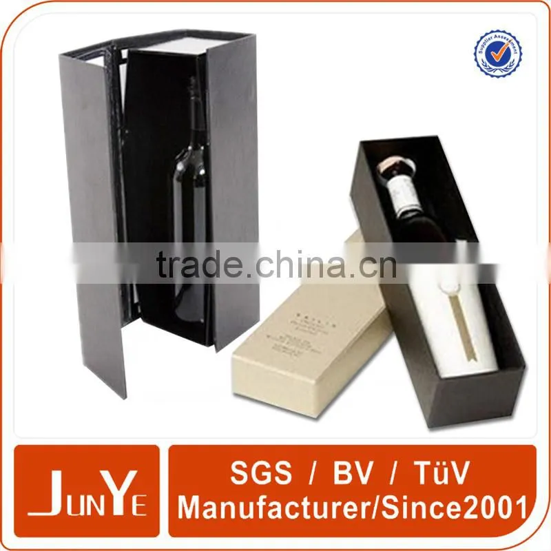 Book-form style good quality single wine glass box like whiskey wine bottle gift box