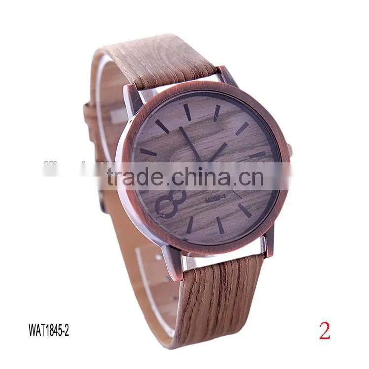 2016 new eight wood color cheap wooden watch
