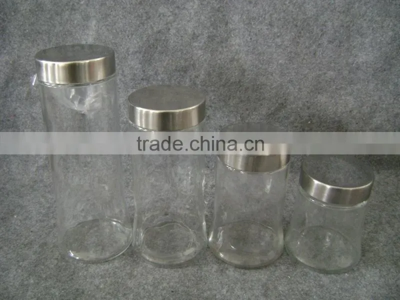 Airtight glass jar with metal lid
