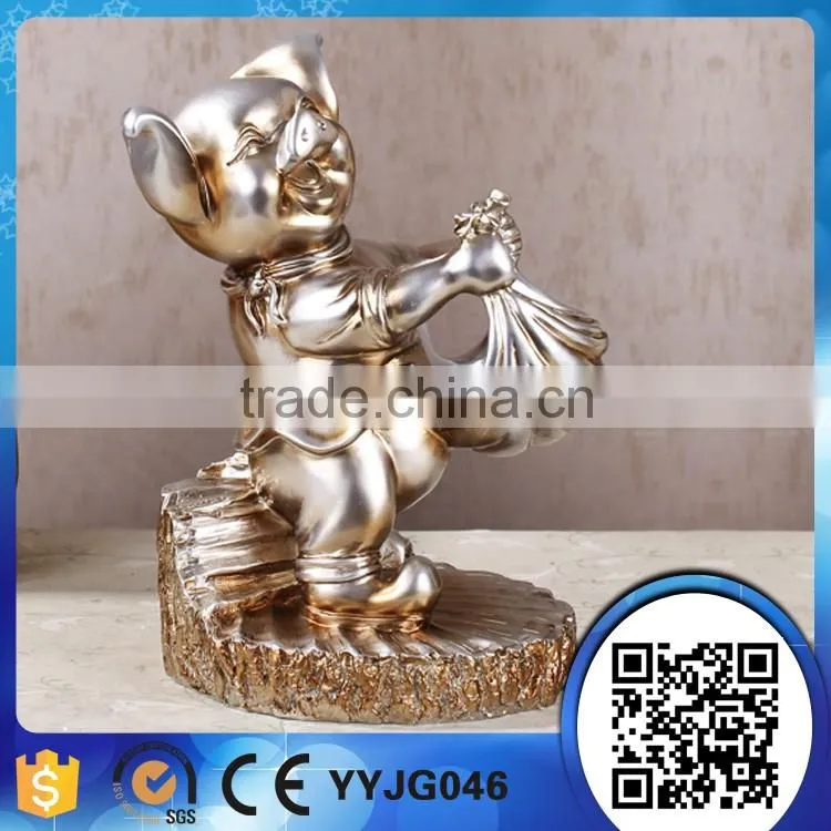 mannufacturer factory price poly resin decorative WINE BOTTLE HOLDER