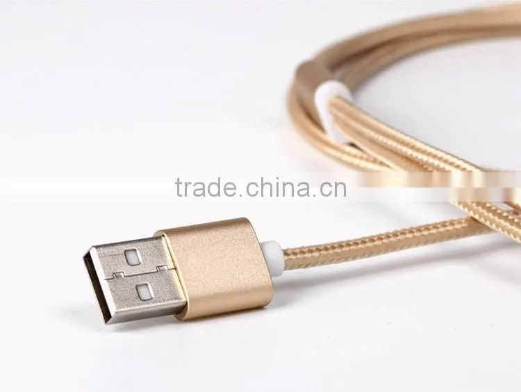 golf usb multi charger data cable metal braided 2 in 1 usb cable for smartphones