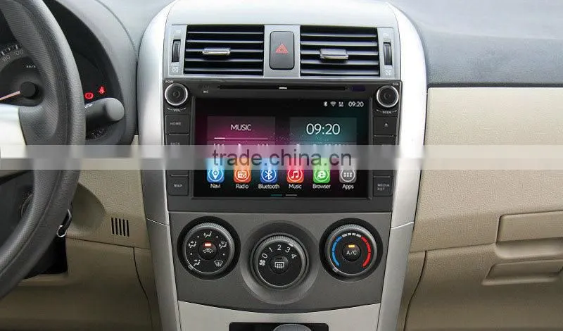 Wholesale Price 2G Ram 16GB Flash Quad Core Android 4.4 car video player for toyota corolla 2006-2011 Support OBDll