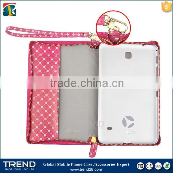 market online zipper leather case for Galaxy Tab 4