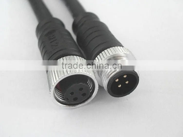 water-repellent metallic nut threaded coupling 4 pin cable connector