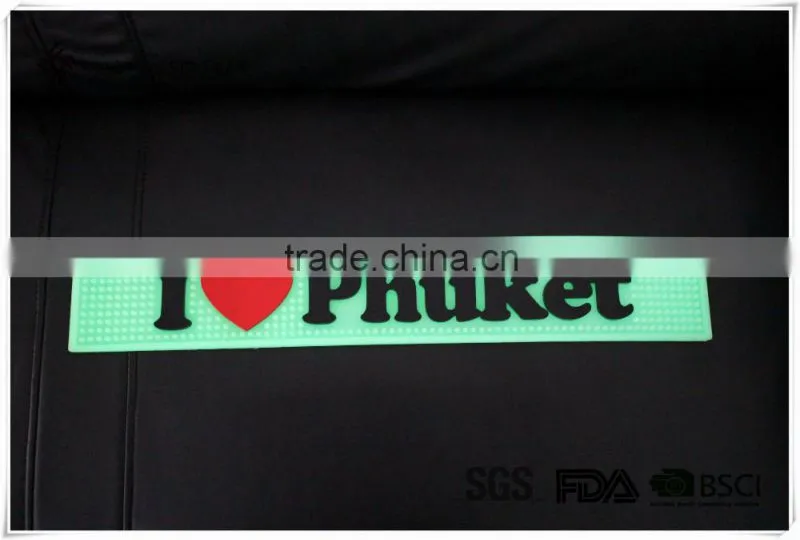 Light in the Dark high quality PVC rubber bar mat