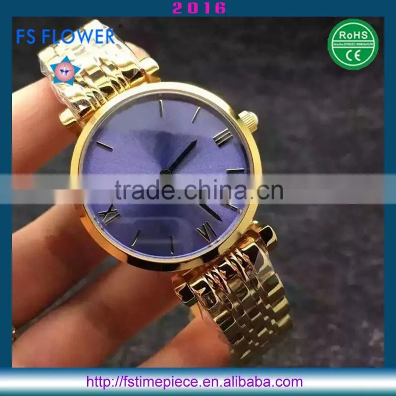 FS FLOWER - Hot Selling Fashion Watch Stainless Steel Case Women Reloj Mujer 2016
