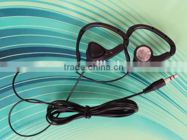 PVC soft touching in ear sports hook earphone &earbuds