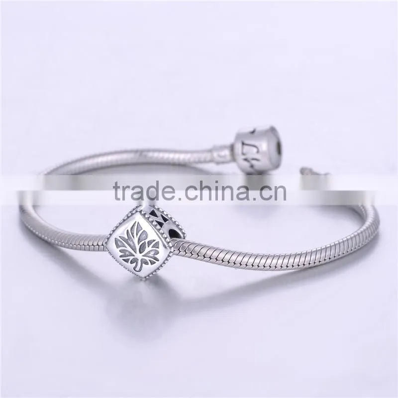 Golden Family Tree of Life Charm 925 Sterling Silver Charm Bead Fits Charms