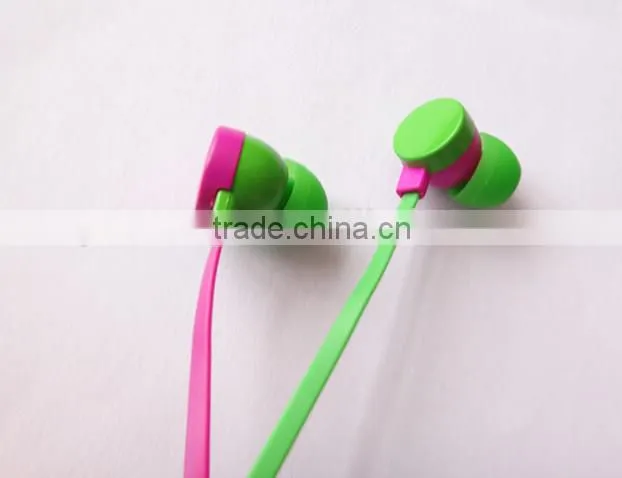 Colourful flat cable earphone in consumer electronics