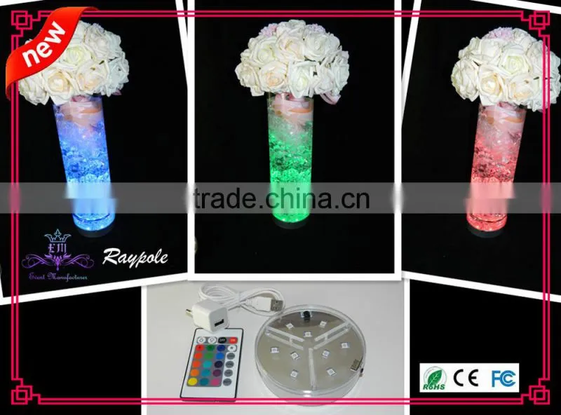 Hot selling RGB battery operated SMD led party light base/RGB vase light for event decoration