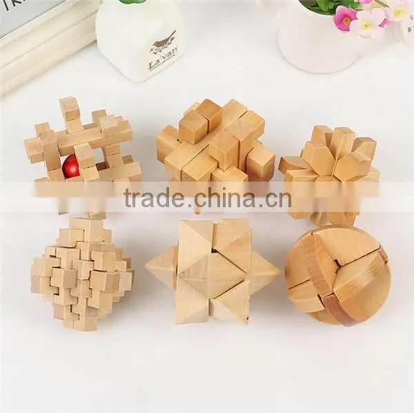 Chinese Traditional Wooden Educational Kongming Lock Burr Puzzle Toy