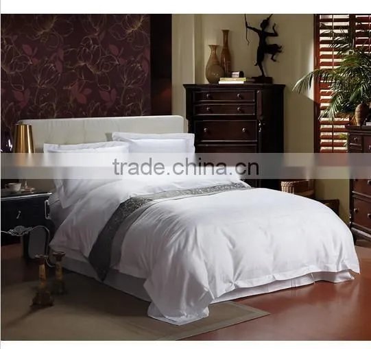 Factory wholesale cheap made in china 100% Cotton TC 180T-500T Plain Stripe Bedding Complete 4pcs Hotel Linen Bedding Sets