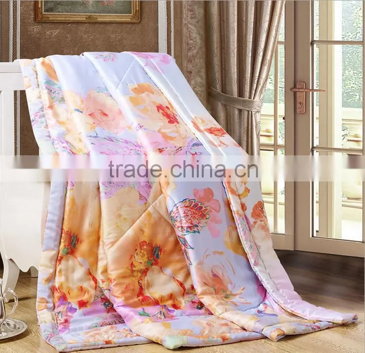China factory wholesale 100% handmade silk quilt, kantha comforter/silk fitted quilt cover