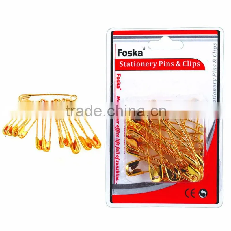 Good Quality Different Sizes Golden Safety Pins.