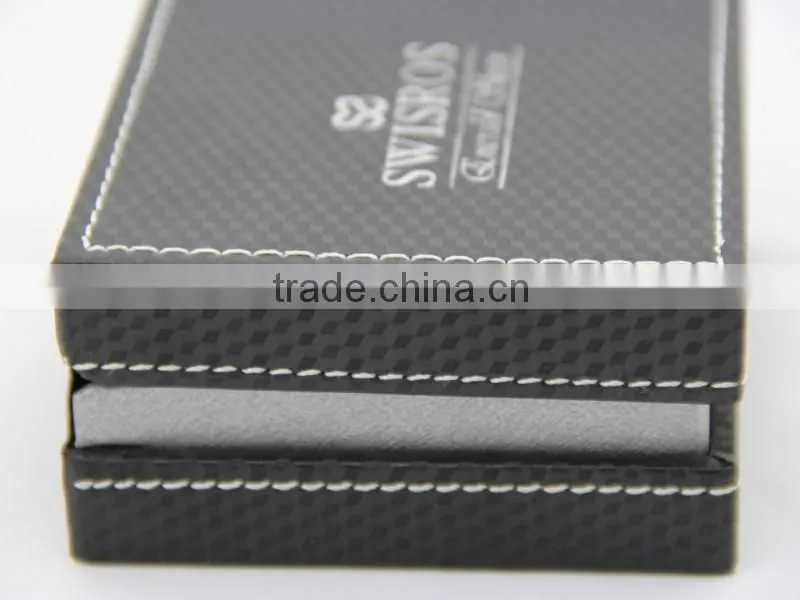 High quality black leather earring jewelry box