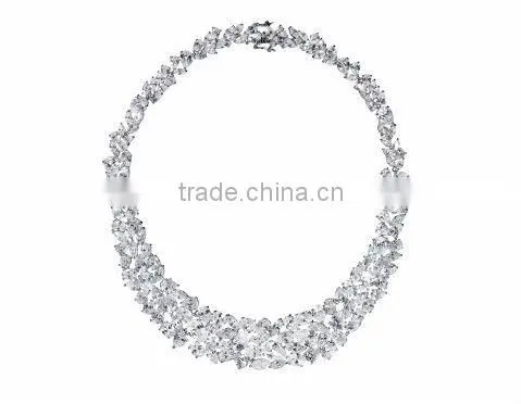 wedding style cubic zirconia bridal necklaces