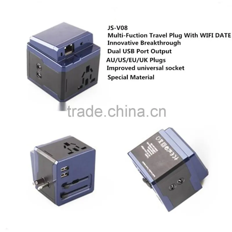 Travel charger adapter with 2 USB wifi port 2.1A output adapter