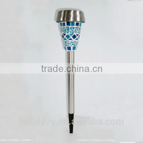 H40cm Mosaic Border Stainless Steel Solar Garden Light Garden for Decoration Christmas Gift