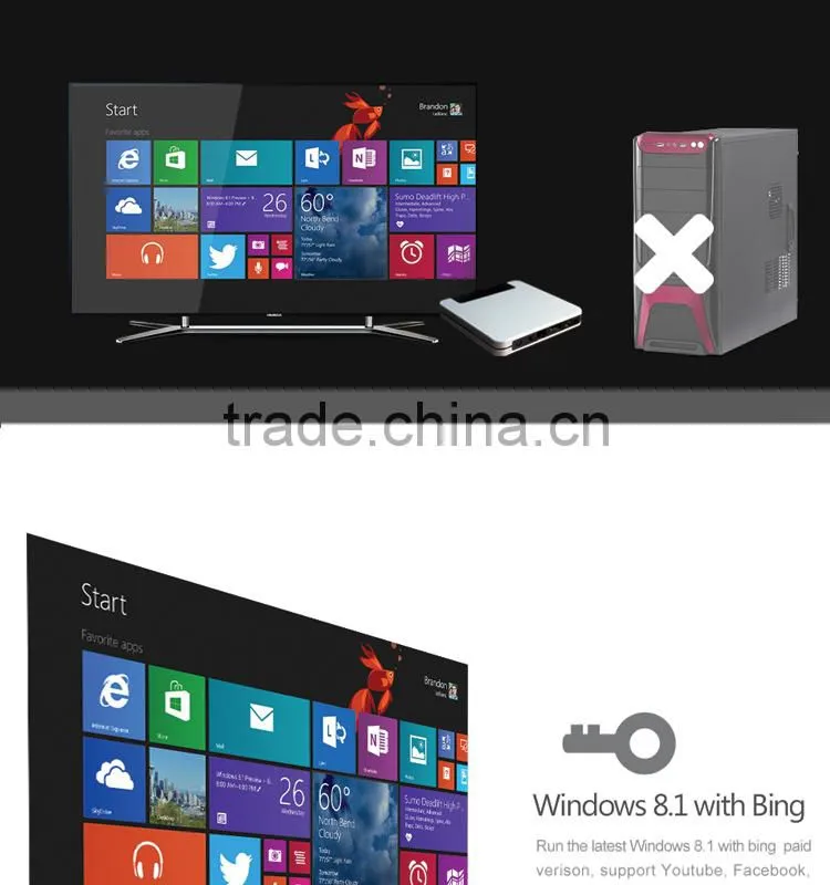 Windows 8.1 android 4.4 dual OS 32G large flash memory metal mini computer