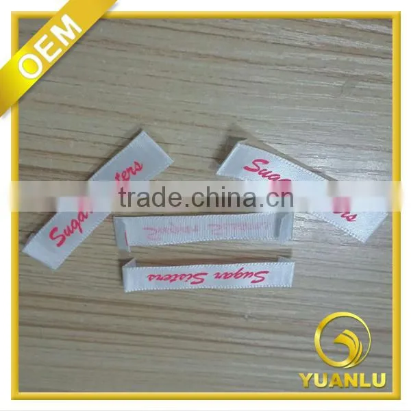 Custom information print satin printed labels for clothing