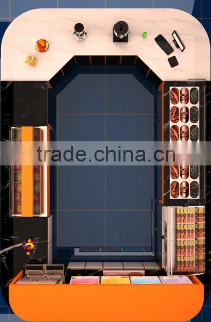 best selling Custom Made frozen yogurt kiosk/ice cream kiosk/bubble tea kiosk