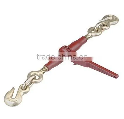 Red painted rachet binder with safety hook, colourful rachet load binder, drop forged rachet